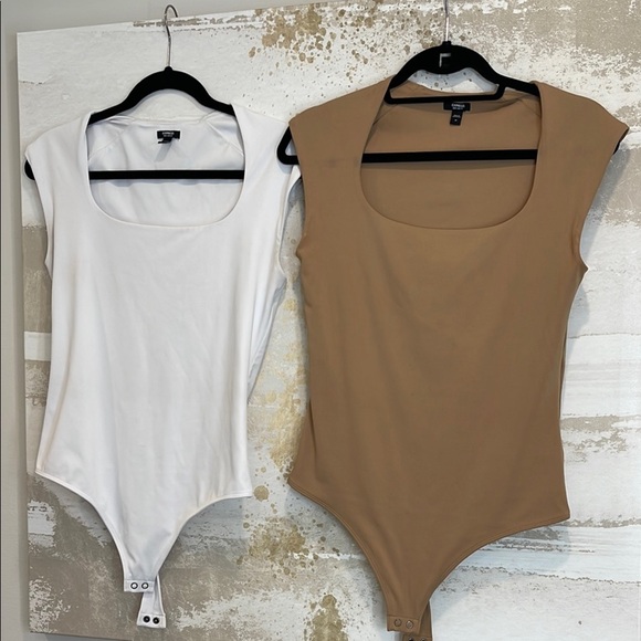 Express Body Counter White and Caramel Bodysuit Bundle (2) size medium - Picture 1 of 3